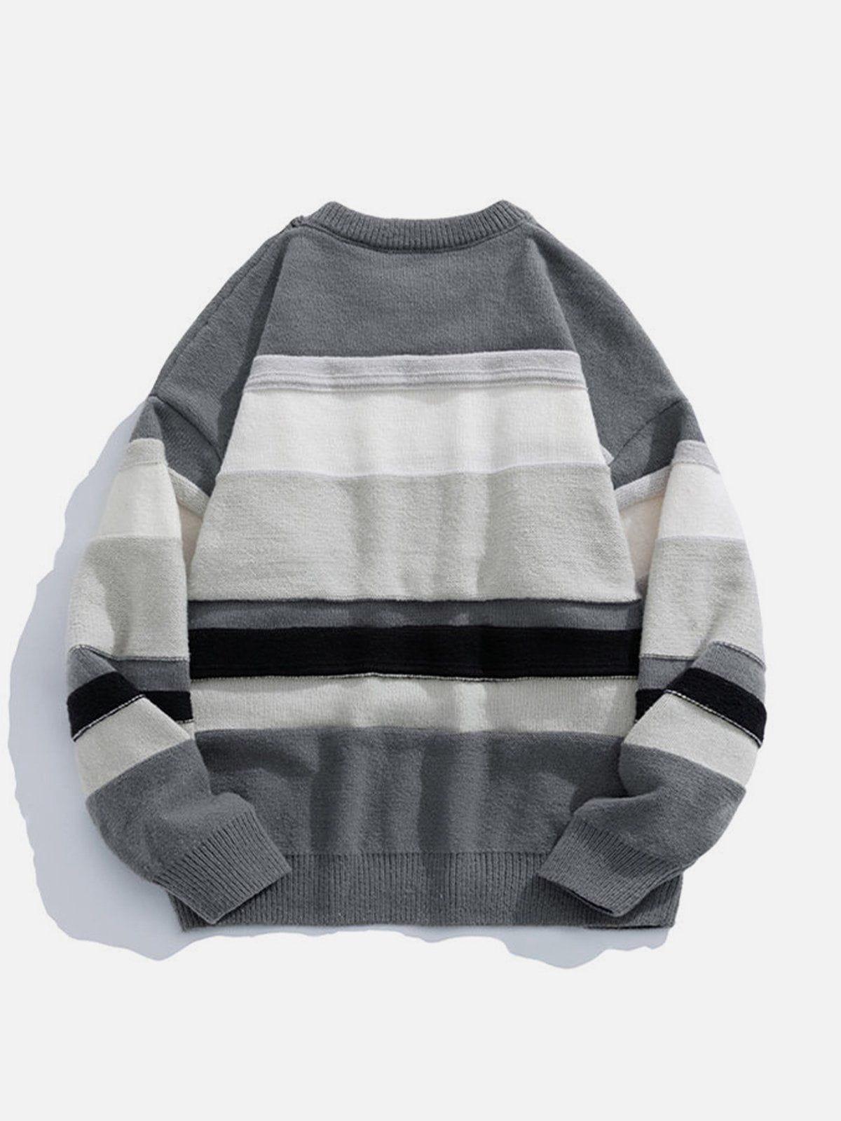 Concert Outfit Stripes Splicing Sweater Concert Outfit Stripes Splicing Sweater