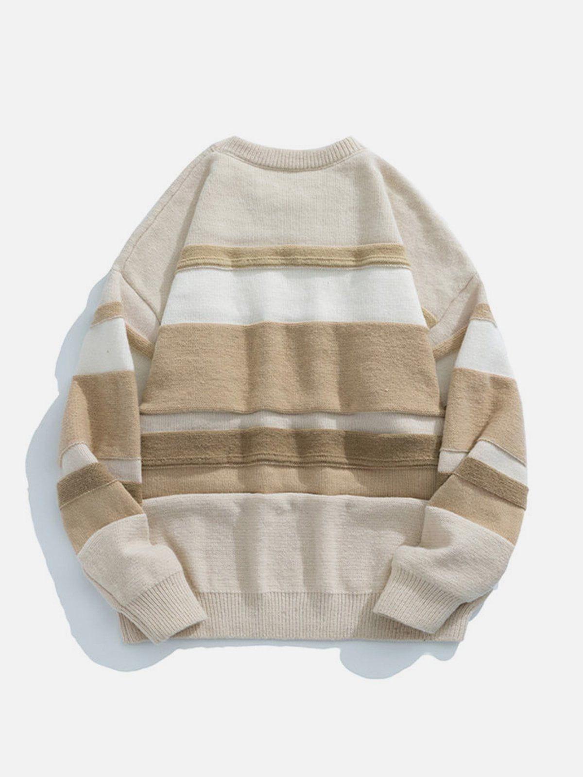 Concert Outfit Stripes Splicing Sweater Concert Outfit Stripes Splicing Sweater