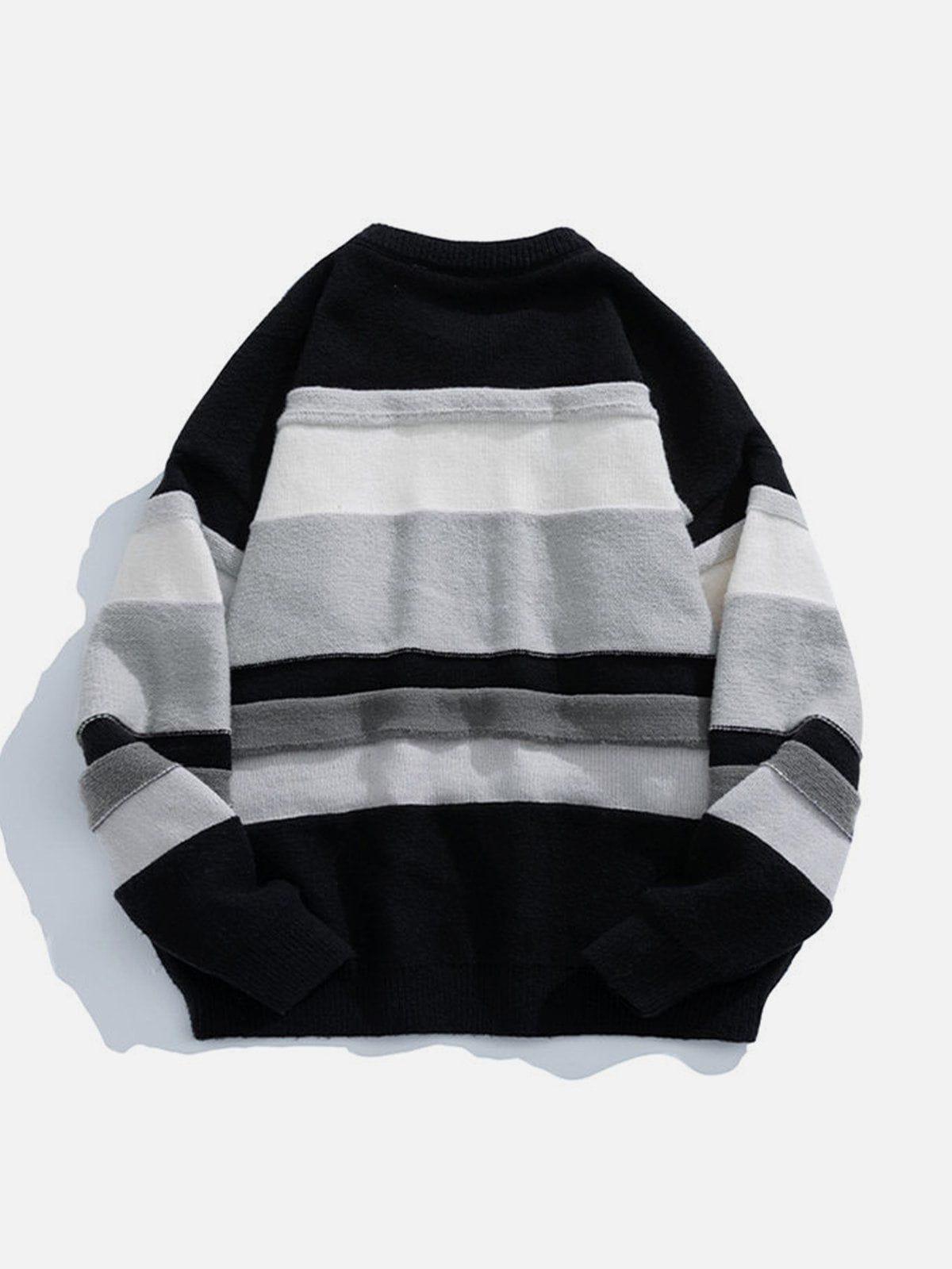 Concert Outfit Stripes Splicing Sweater Concert Outfit Stripes Splicing Sweater