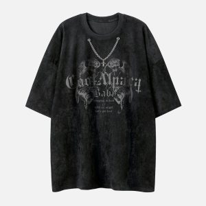 Concert Outfit Suede Angel Print Tee