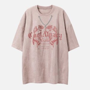 Concert Outfit Suede Angel Print Tee