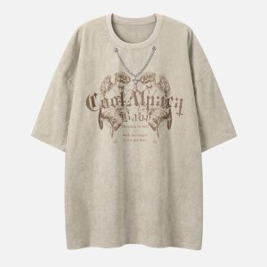 Concert Outfit Suede Angel Print Tee