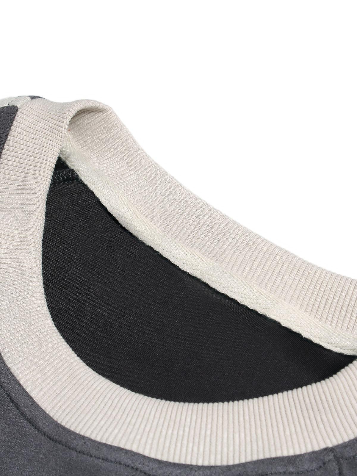 Concert Outfit Suede Contrast Color Spliced Letter Embroidery Oversize T-Shirt Concert Outfit Suede Contrast Color Spliced Letter Embroidery Oversize T-Shirt