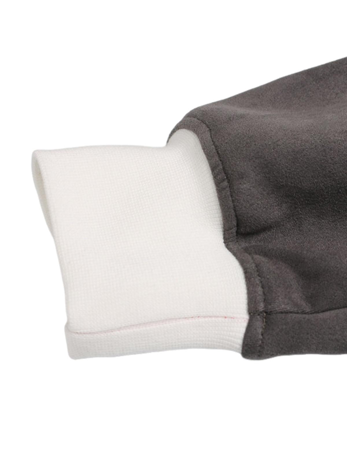 Concert Outfit Suede Contrast Stripe Embroidered Long SleeveT-Shirt Concert Outfit Suede Contrast Stripe Embroidered Long SleeveT-Shirt