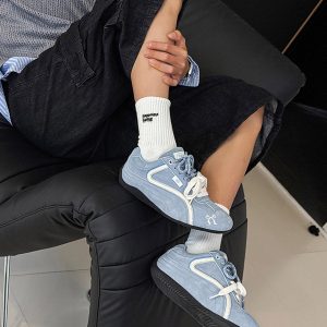 Concert Outfit Suede Lace-Up Sneakers