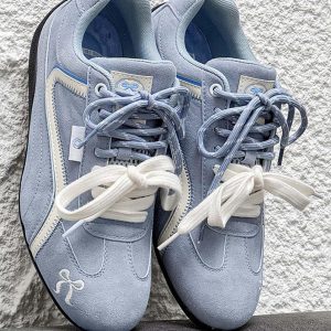 Concert Outfit Suede Lace-Up Sneakers