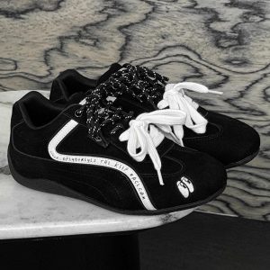 Concert Outfit Suede Lace-Up Sneakers