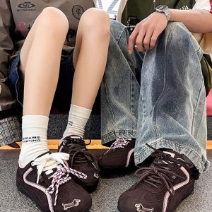 Concert Outfit Suede Lace-Up Sneakers