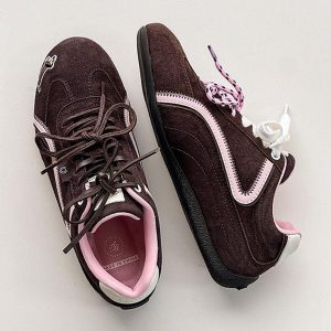 Concert Outfit Suede Lace-Up Sneakers