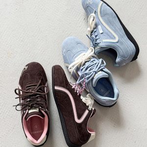 Concert Outfit Suede Lace-Up Sneakers