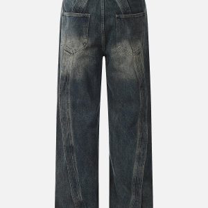Concert Outfit Symmetrical Washed Jeans