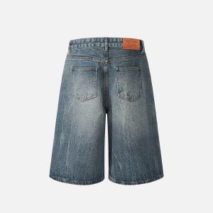 Concert Outfit Texture Washed Longline Jorts
