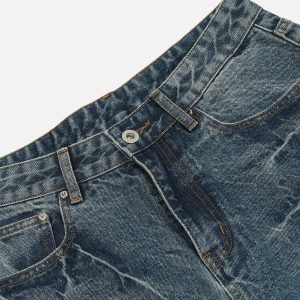 Concert Outfit Texture Washed Longline Jorts