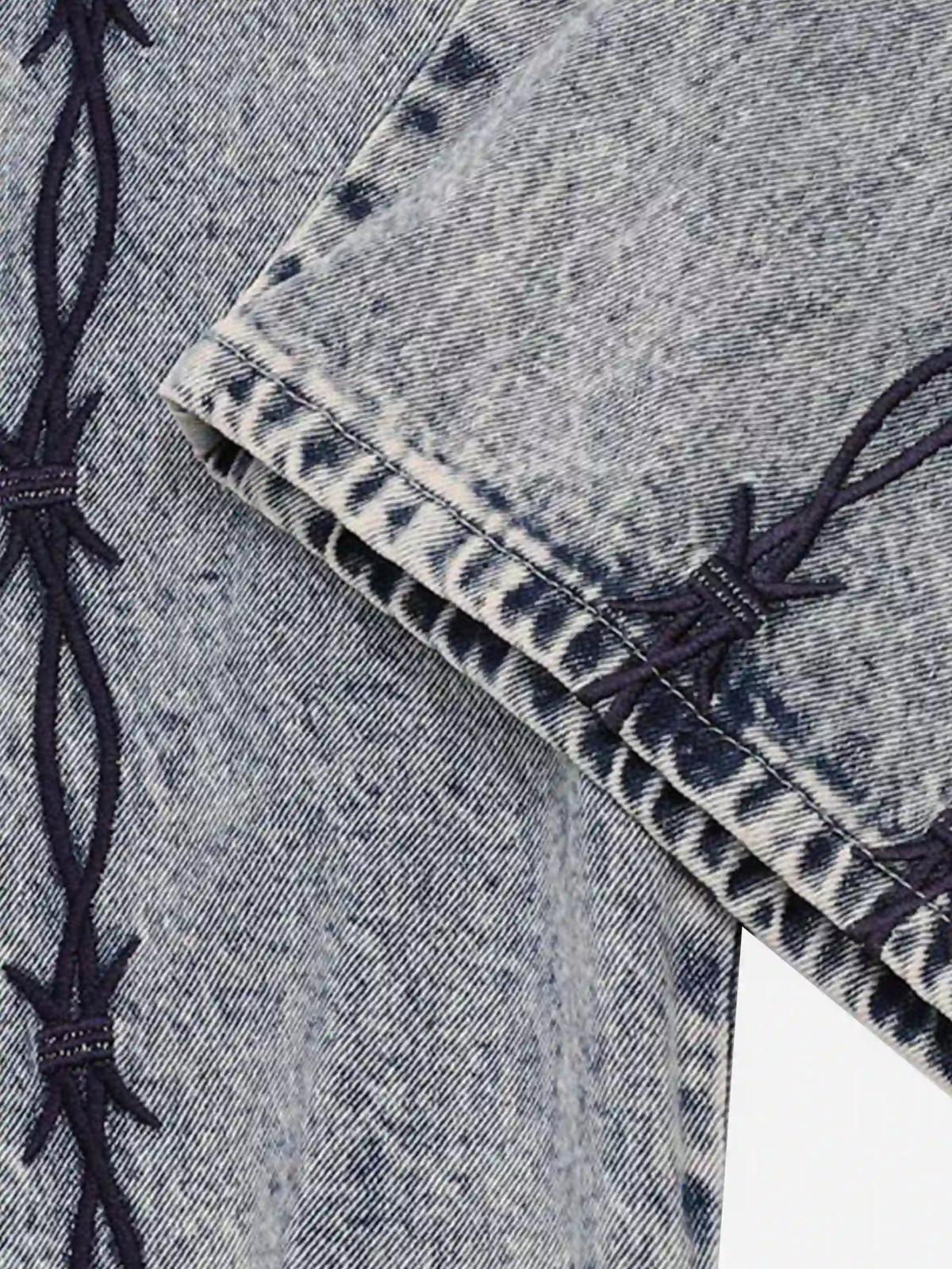 Concert Outfit Thorn Chain Embroidered Jeans Concert Outfit Thorn Chain Embroidered Jeans