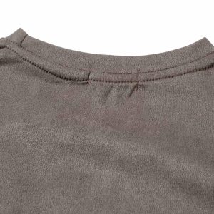 Concert Outfit Thorn Embroidery Suede T-Shirt