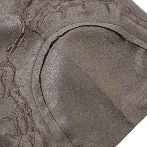 Concert Outfit Thorn Embroidery Suede T-Shirt