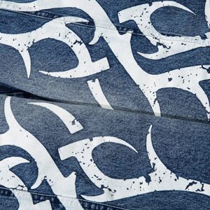 Concert Outfit Thorn Print Washed Oversized Jeans