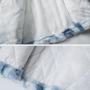 Concert Outfit Tie Dye Angel Bunny Label Sherpa Coat