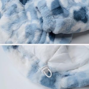 Concert Outfit Tie Dye Angel Bunny Label Sherpa Coat