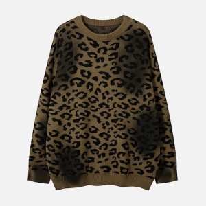 Concert Outfit Tie-Dye Cheetah Jacquard Sweater