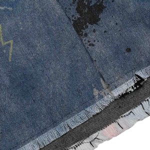 Concert Outfit Tie-Dye Denim Graffiti Polo T-Shirt