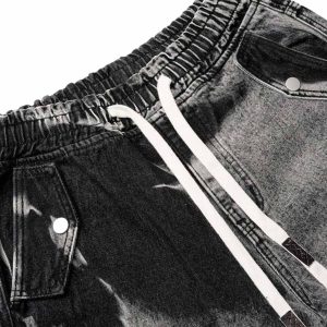 Concert Outfit Tie-Dye Drawstring Cargo Jorts