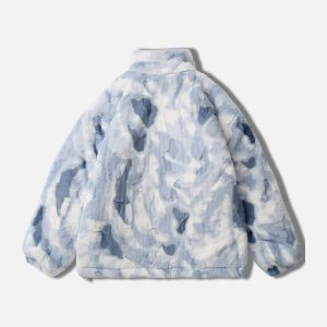 Concert Outfit Tie-Dye Heart Sherpa Coat