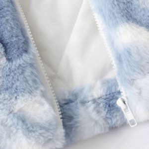 Concert Outfit Tie-Dye Heart Sherpa Coat