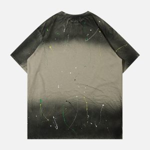 Concert Outfit Tie Dye Splash Ink Washed Tee