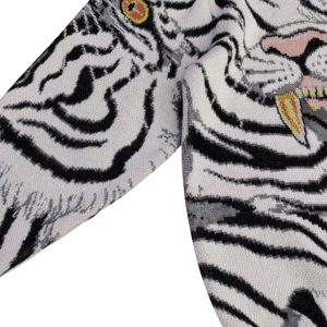 Concert Outfit Tiger Crew Neck Knitted Sweater