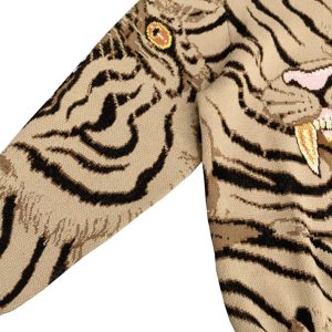 Concert Outfit Tiger Crew Neck Knitted Sweater