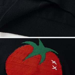 Concert Outfit Tomato Jacquard Sweater