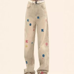 Concert Outfit Towel Embroidery Jeans