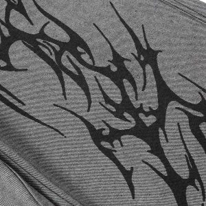 Concert Outfit Tribal Flame Print Baggy Jeans