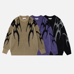 Concert Outfit Tribal Jacquard Knit Sweater