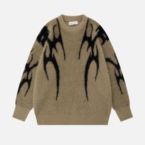 Concert Outfit Tribal Jacquard Knit Sweater