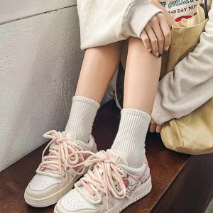 Concert Outfit Versatile Rose Stamp Print Board Casual Shoes