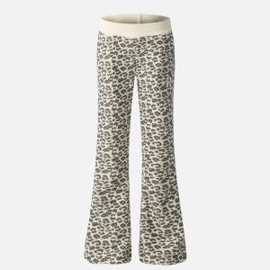 Concert Outfit Vinatge Leopard Horn Fleece Pants