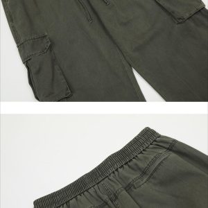Concert Outfit Vinatge Washed Multi-Pocket Work Cargo Pants