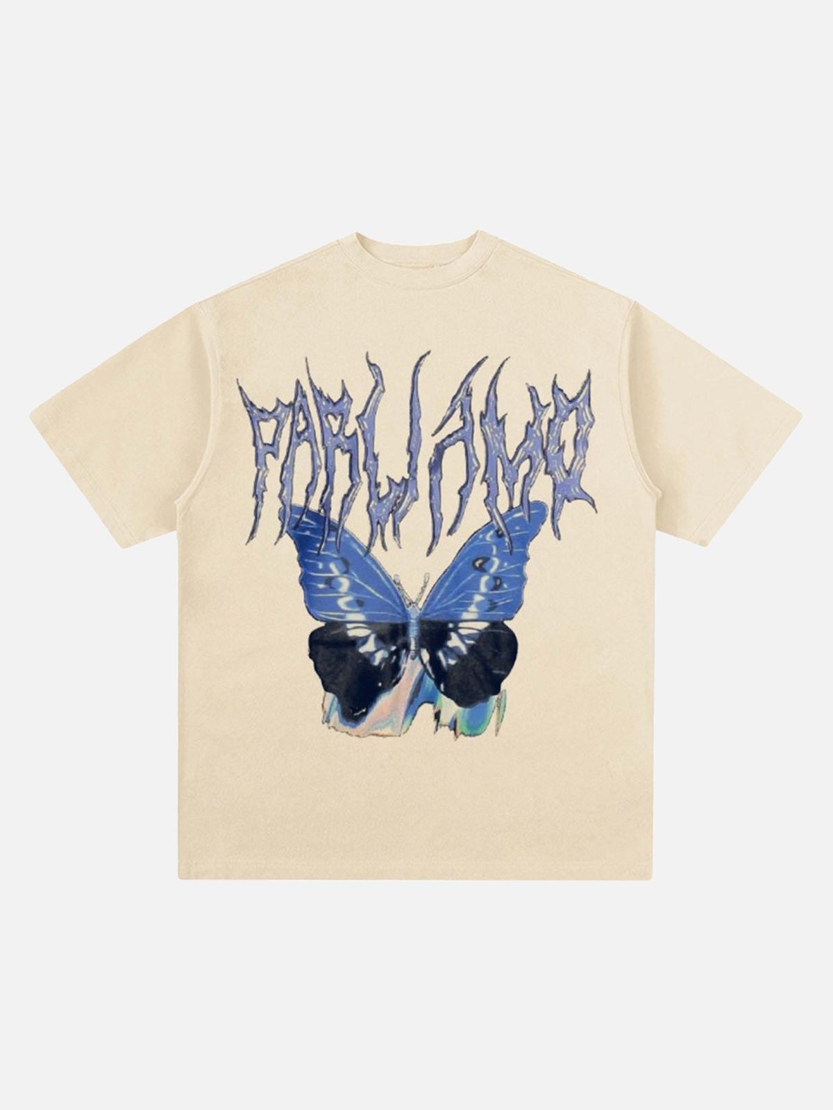 Concert Outfit Vintage Butterfly Print Loose T-Shirt Concert Outfit Vintage Butterfly Print Loose T-Shirt
