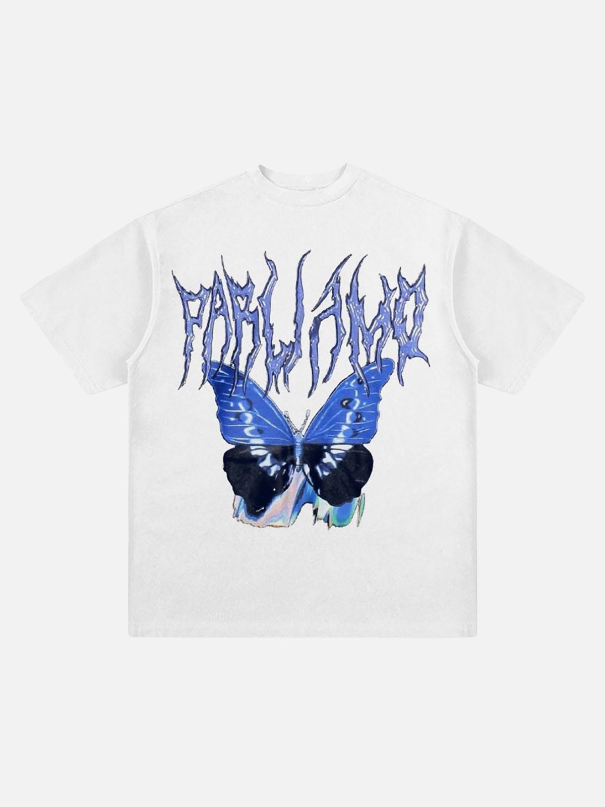 Concert Outfit Vintage Butterfly Print Loose T-Shirt Concert Outfit Vintage Butterfly Print Loose T-Shirt