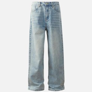 Concert Outfit Vintage Classic Washed Light Blue Jeans