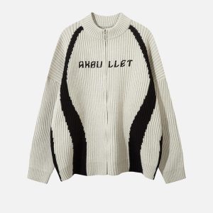 Concert Outfit Vintage Contrasting Colors Sweater