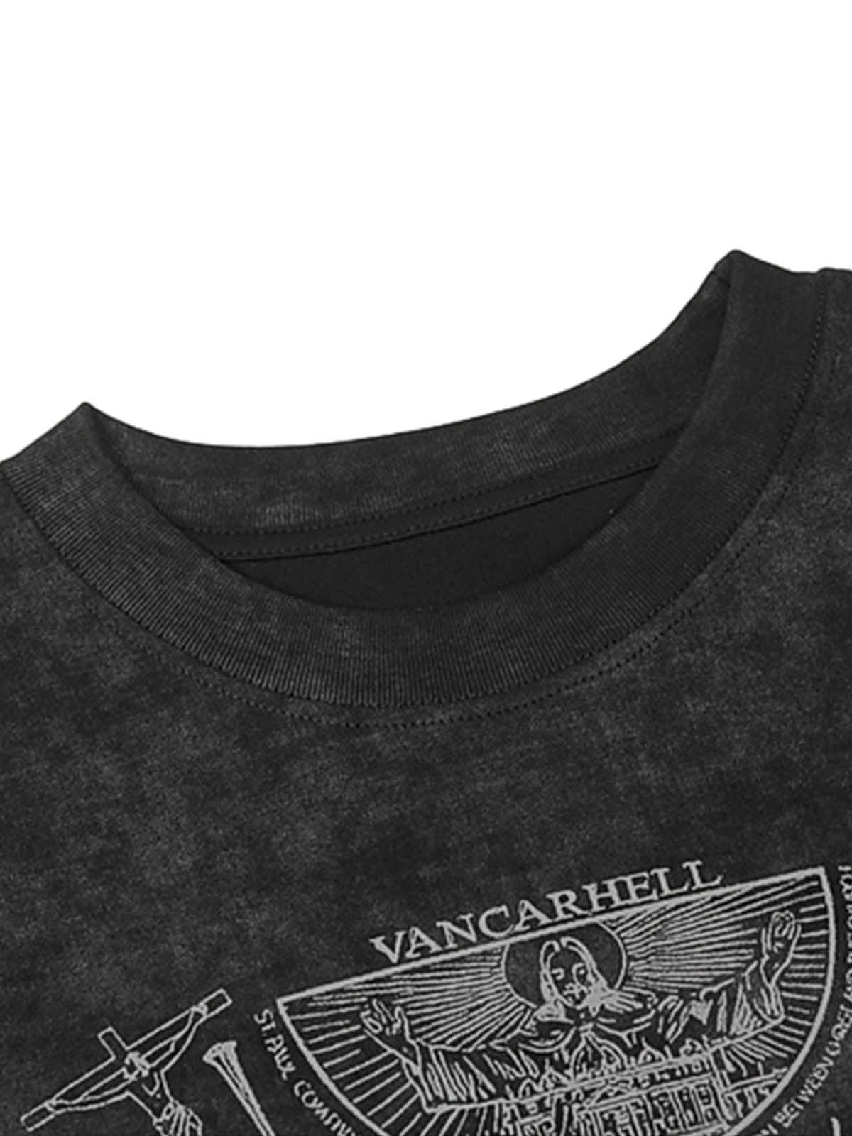 Concert Outfit Vintage Cross Figure Print T-Shirt Concert Outfit Vintage Cross Figure Print T-Shirt