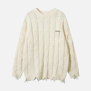 Concert Outfit Vintage Curled dough twists Damage Flow Sweater