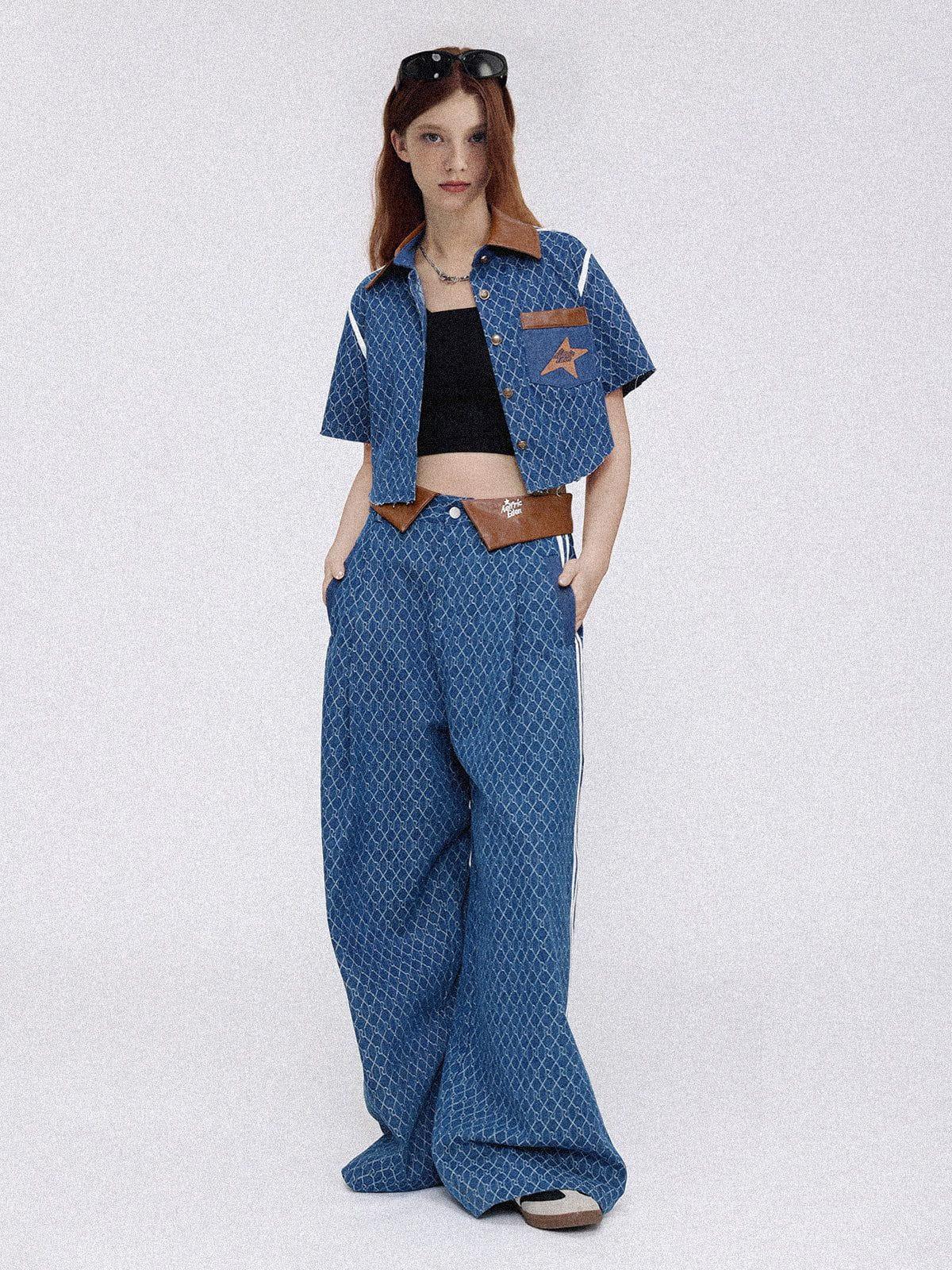 Concert Outfit Vintage Denim Jacquard Baggy Jeans Concert Outfit Vintage Denim Jacquard Baggy Jeans