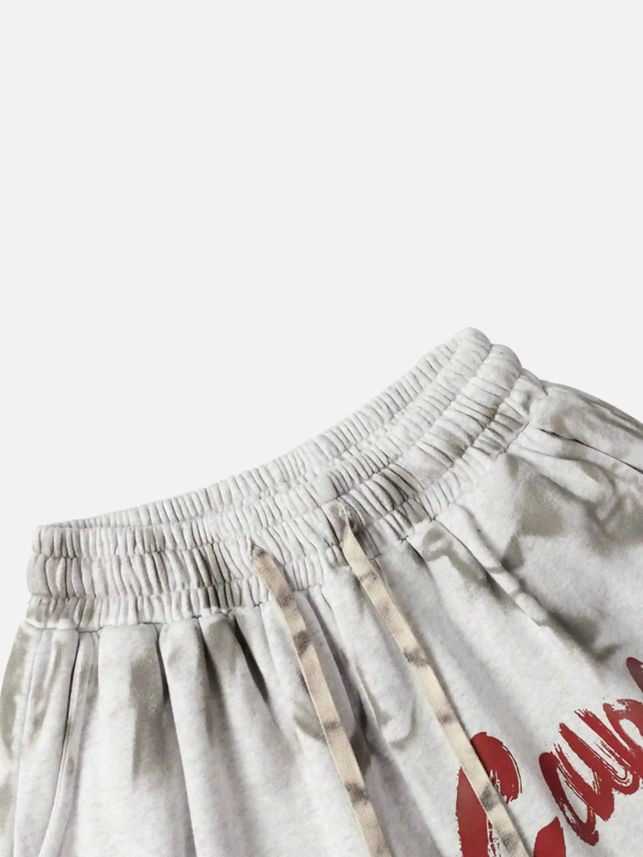 Concert Outfit Vintage Dirty Elastic Drawstring Loose Shorts
