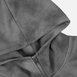 Concert Outfit Vintage Dirty Tie-Dye Half Zip-Up Hoodie