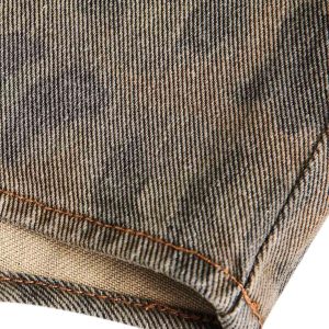 Concert Outfit Vintage Distressed Cheetah Print Denim Shirt