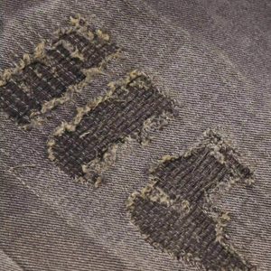 Concert Outfit Vintage Distressed Denim Gradient Shorts